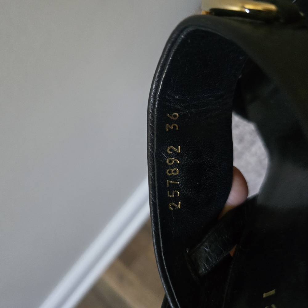 Gucci Vintage Black Leather Women's Heels Sz 36 (Us 6) Made In Italy - Picture 8 of 8